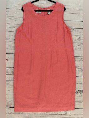 Studio Ease Linen Blend Plus Women’s Size 22W Pink Sleeveless Sheath Dress Lined